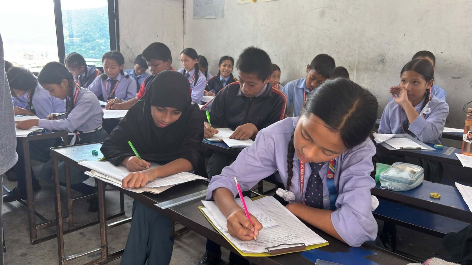 Students at work in class