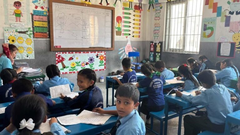 Children learning in their classroom